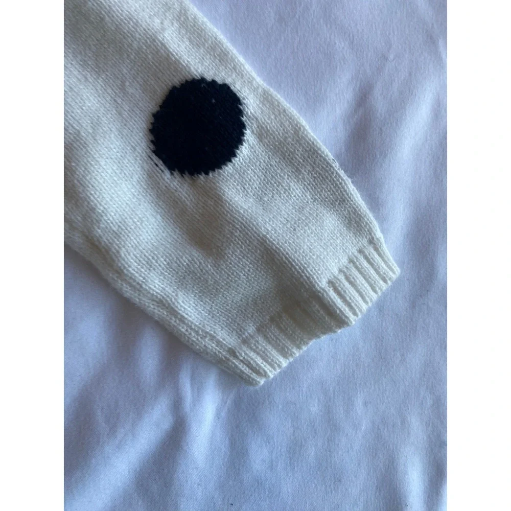 Carter's Baby Girl Polka Dot Ruffle Knit Sweater Dress Size 9M White Black